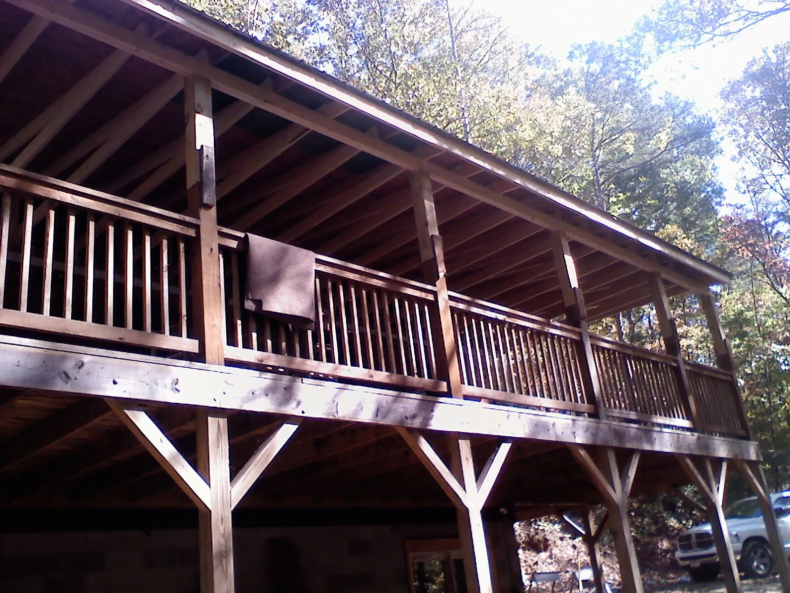 Timber framing under a new elevated porch and deck — Roof Leak Repair in Valles Mines by Roofing Brothers